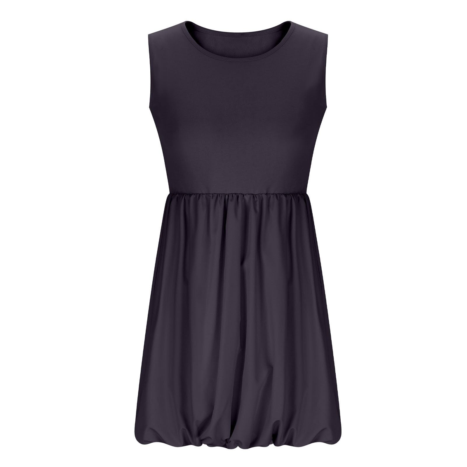 thumbnail image 4 of Vestido mini sin mangas ajustado para mujer 2025: vestido informal con fruncido en A para cócteles y fiestas, 4 of 5